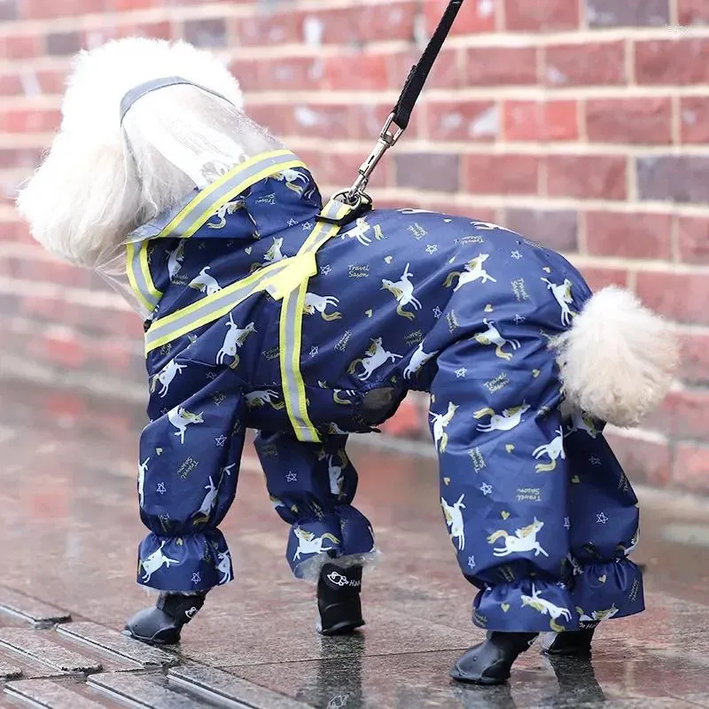 Cão vestuário cães capa de chuva barriga de quatro pernas à prova d'água todo envoltório bichbear schnitzer pequeno médio roupas poncho