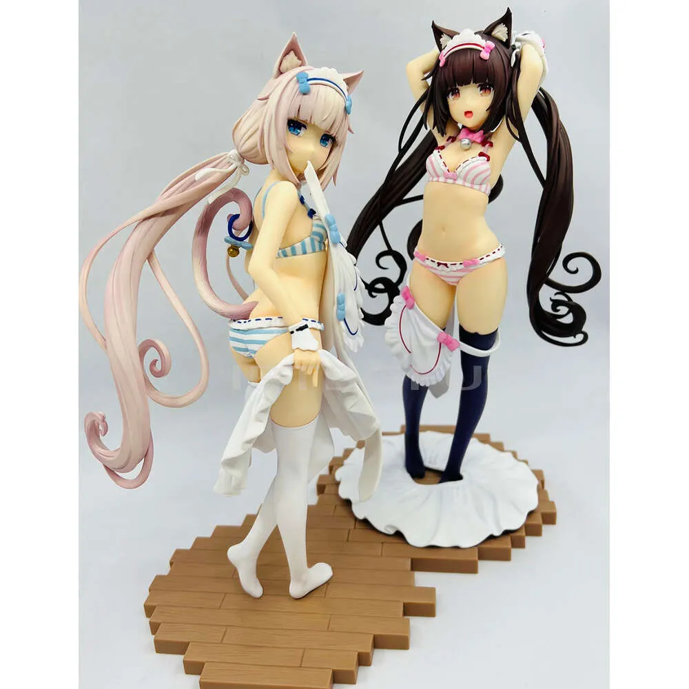 Anime manga 23 cm nekopara chocola vanilj 1/7 kigae ingen hitotoki plommon japansk anime pvc action figur leksak spel samlarobjekt modell docka