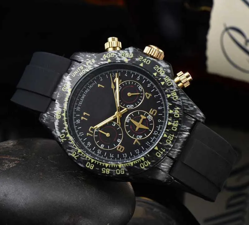 Nowe zegarki na nadgarstki dla mężczyzn 2023 Zegarki męskie Wszystkie tarcze Work Watch Watch Wysokiej jakości najlepsza luksusowa marka chronograph Clock Fashion ROL Guma Pasek Montre de Daytt Typ