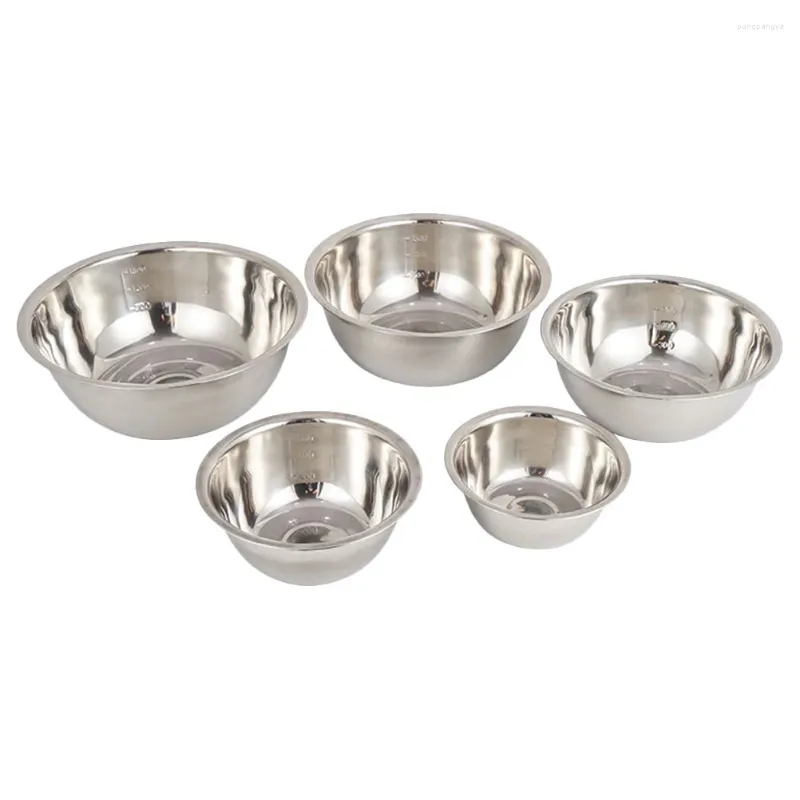 Dinnerware Sets 5 Pcs Mixing Bowl Salad Bowls Double Layer Soup Stainless Steel For Kneading Dough