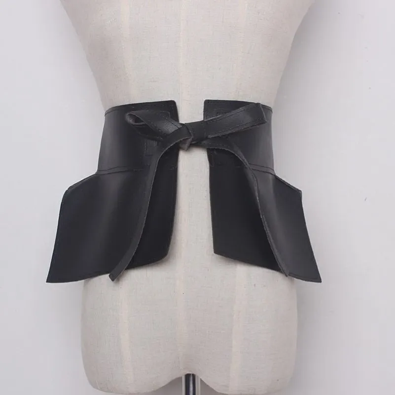 Robe sexy pour femmes avec ceinture, jean sauvage noir avec nœud papillon, large ceinture de styliste 314297c
