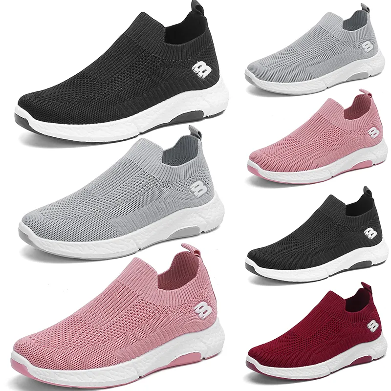 Correndo Homens Mulheres Branco Respirável Todo Preto Branco Roxo Cinza Flexível Borgonha Criado Cinza Sapatos Casuais Treinadores Esportes Sapatilhas Tamanho 36-40 TR