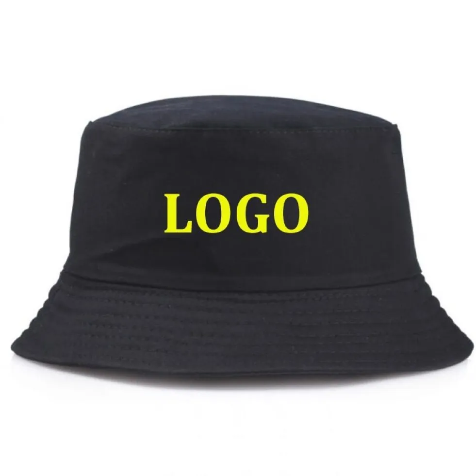 Aangepaste Emmer Hoed Outdoor DIY logo Visser Hoeden Sport Cap Mannen Vrouwen Katoen Vissen Caps286f