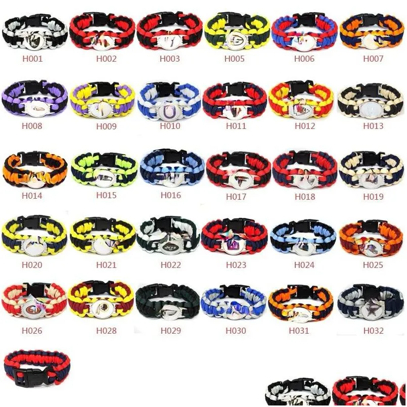 Bracelets de charme Bracelets de téléphone portable Charms Football Paracord Bracelet Sport pour hommes femmes 2024 Drop Livraison Bijoux Bracelets Otlza