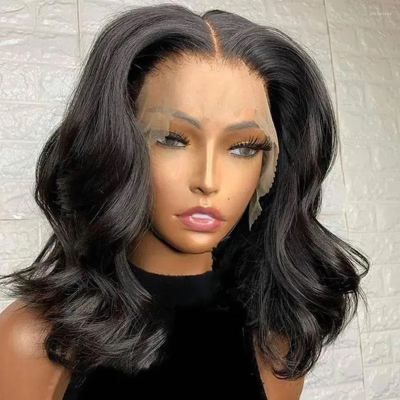 Transparent Lace Front Wigs Body Wave Short Bob Wig For Women PrePlucked 13x6 Human Hair