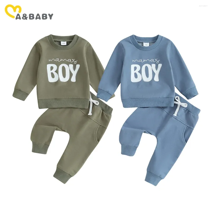 Kläderuppsättningar Mababy 0-3y Toddler Spädbarn Född Baby Boy kläder Fall Spring Outfits Letter Print Långärmad toppar Pants Tracksuit