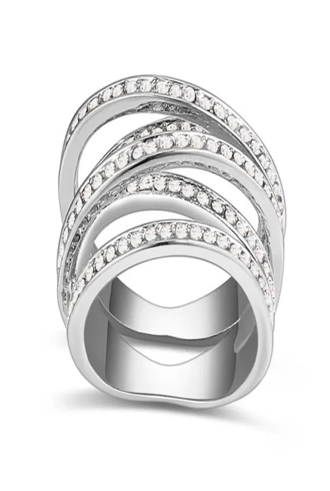 Новое поступление от известных брендов, дизайнерские никелированные спиральные обручальные кольца с австрийскими элементами, хрустальный подарок9187297