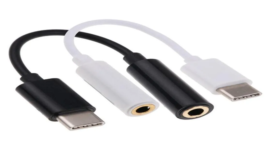 Typec naar 35 mm aux audio-aansluiting hoofdtelefoonaansluiting adapterkabel naar 35 mm oortelefoonadapter voor Note 8 S8 S7 edge met opp-pakket4654522