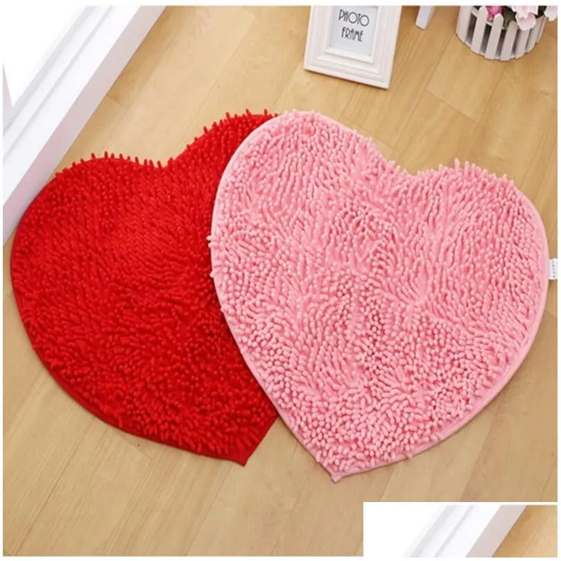 Carpets Carpet Slip-Resistant Bathroom For Bed Room Area Heart Rug Floor Door Mat Bath Living Rugs Lounge Drop Delivery Home Garden T Dhikl