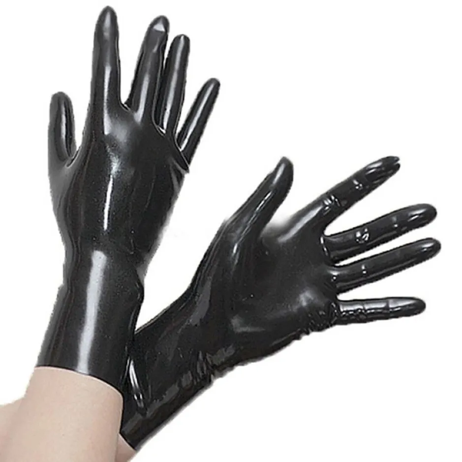 Latex korte handschoenen 0 4 mm Club Wear voor Catsuit Jurk Rubber Fetish Costume330f