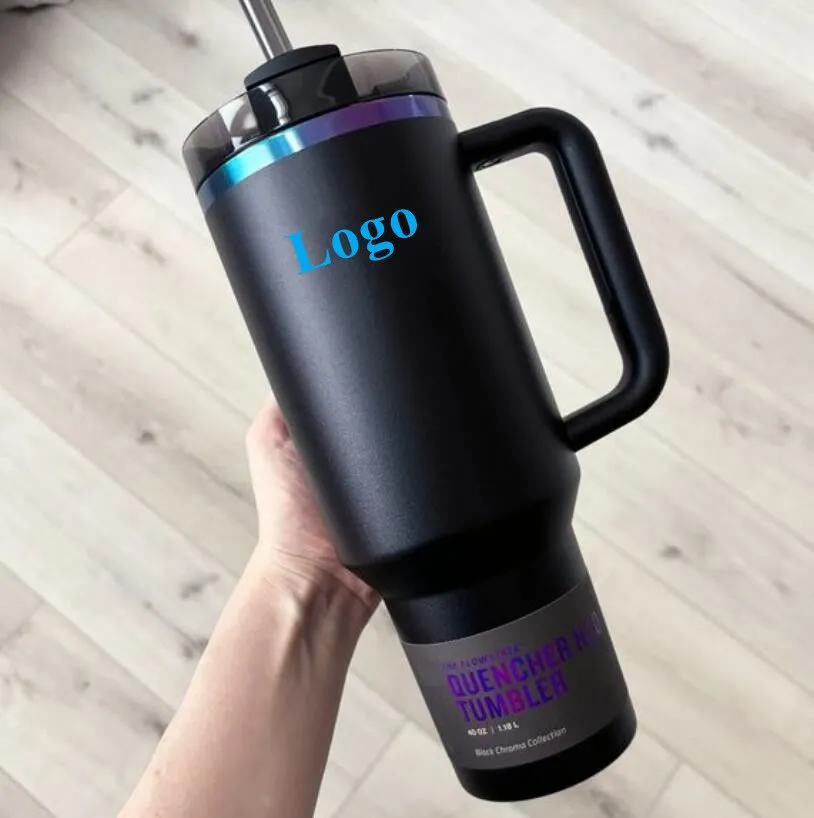 USA: s lager med logotyp 20.60 Winter Pink Shimmery Limited Edition 40 Oz Tumblers 40oz Mugs Handle Lock Straw Water Bottle Valentines Day Present Camping 0102