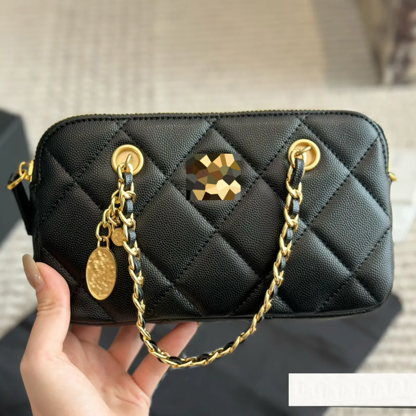 Mini omuz çantası kız altın madeni para el tipi çanta cüzdan kart çanta tasarımcı çanta lüks crossbody çanta elmas desen kapitone çanta zinciri çanta moda anahtar çanta kart tutucu