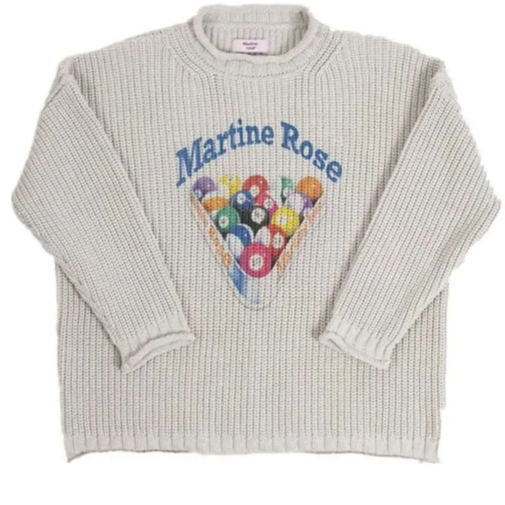 Nowe męskie swetry ramię Martine Rose gruba igła marka mody Crimped dzianin pullover w stylu bilardowy Sweter męski 207