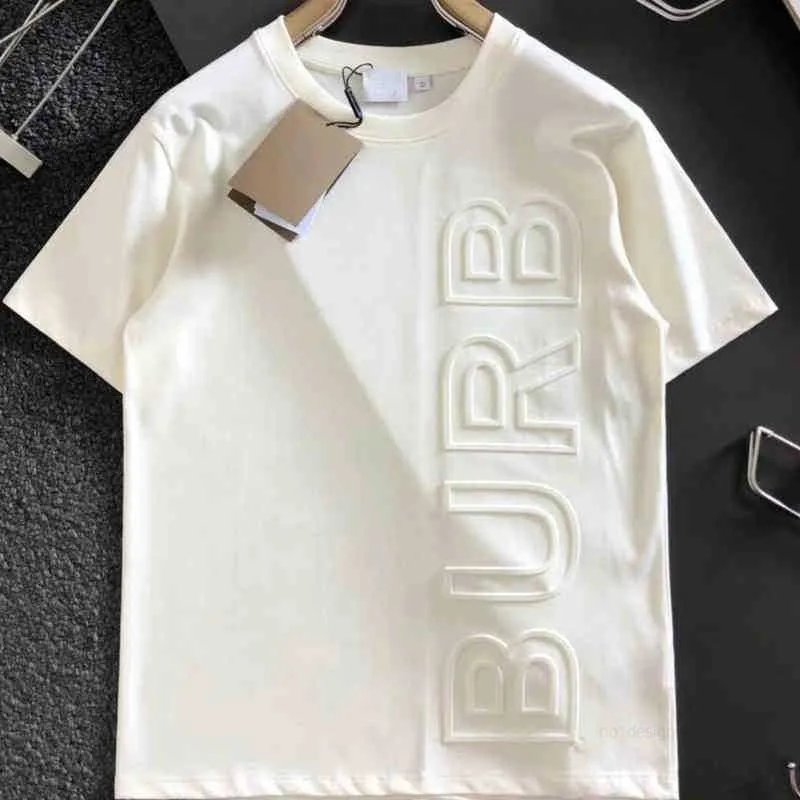 Projektant Burby Mens T Shirt Designer koszule okrągłe szyję krótkie rękaw Tshirt Men Men Bluza 3D Letter Druk Botton Oversize Designer 81G0