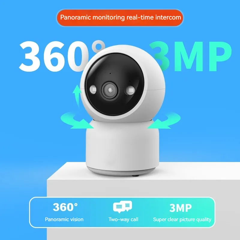 Tuya 3MP Indoor Pan-Tilt Security Camera - Smart Pet & Baby Monitor With Motion Tracking & 2-Way Audio