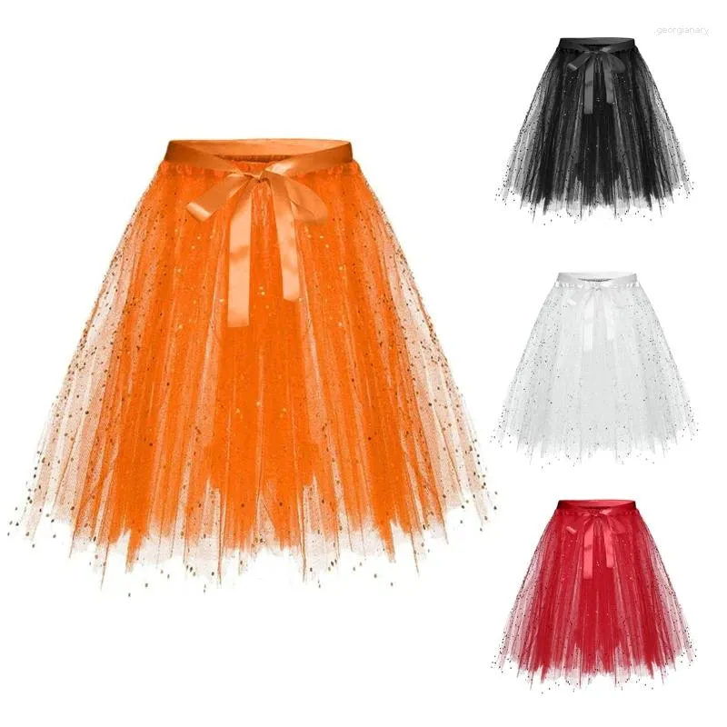 Kjolar tyll kjol kvinnors petticoat underskirt vintage balett bubbla dans klänning boll kort retro tutu