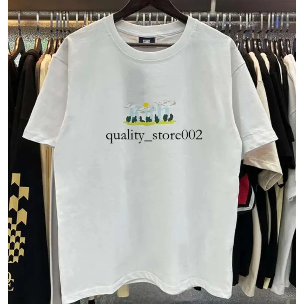 T-shirty Mężczyzny Kith Street w High Street Tide Drukowane krótko-rękawowe Rose Omoroccan Tile dla mężczyzn i kobiet TEE Bawełniane topy 6191