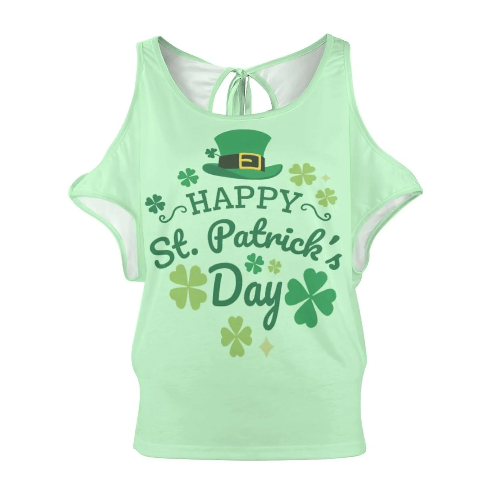 T-shirt na ramionach z niskim dekoltem i krótkim rękawem Oddychającą modę Wszystkie prezenty St. Patrick's Day 95% poliester + 5% spandex 203g jasnozielony