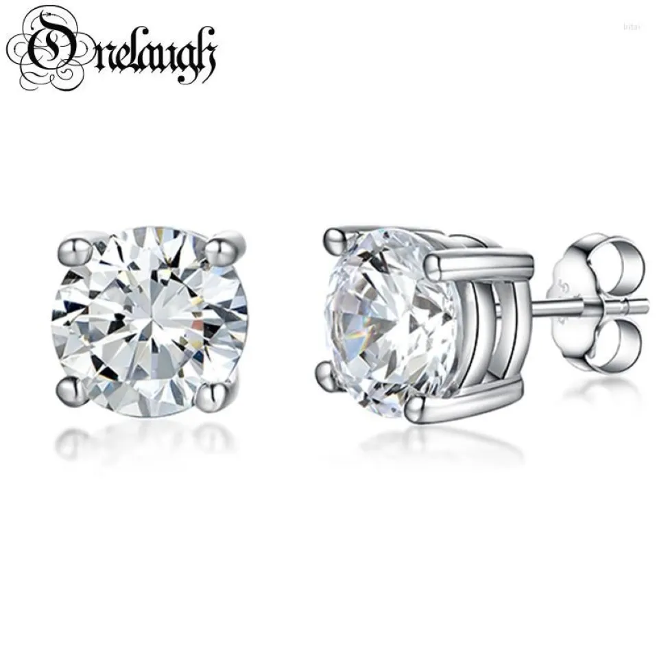 Stud Oorbellen Onelaugh 925 Sterling Zilveren Diamant Voor Vrouwen Totaal 1.0Ct D Kleur GRA Mossanite Gem Bruiloft Sieraden Gift177n