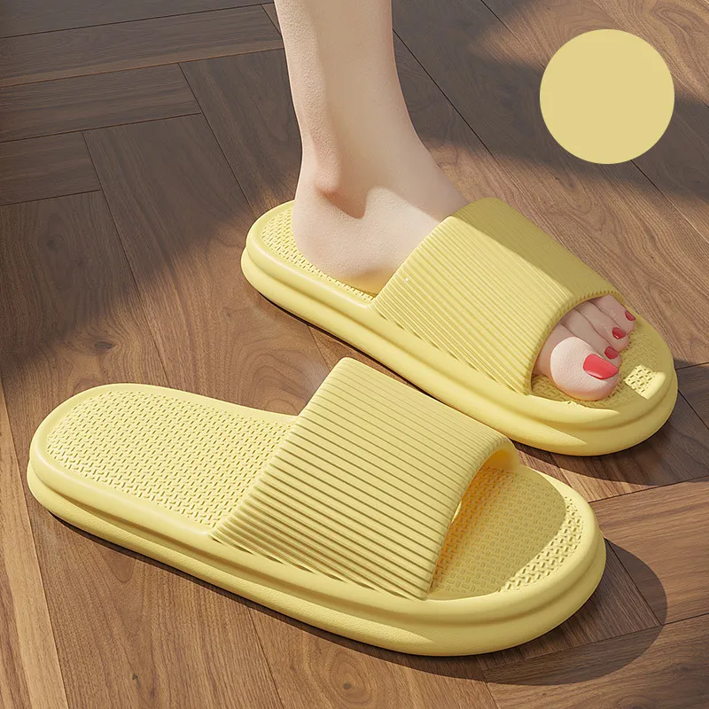 Flats Rubber Summer Slippers Indoor Outdoor PLatform Thick Sole Sandals Scuffs yellow