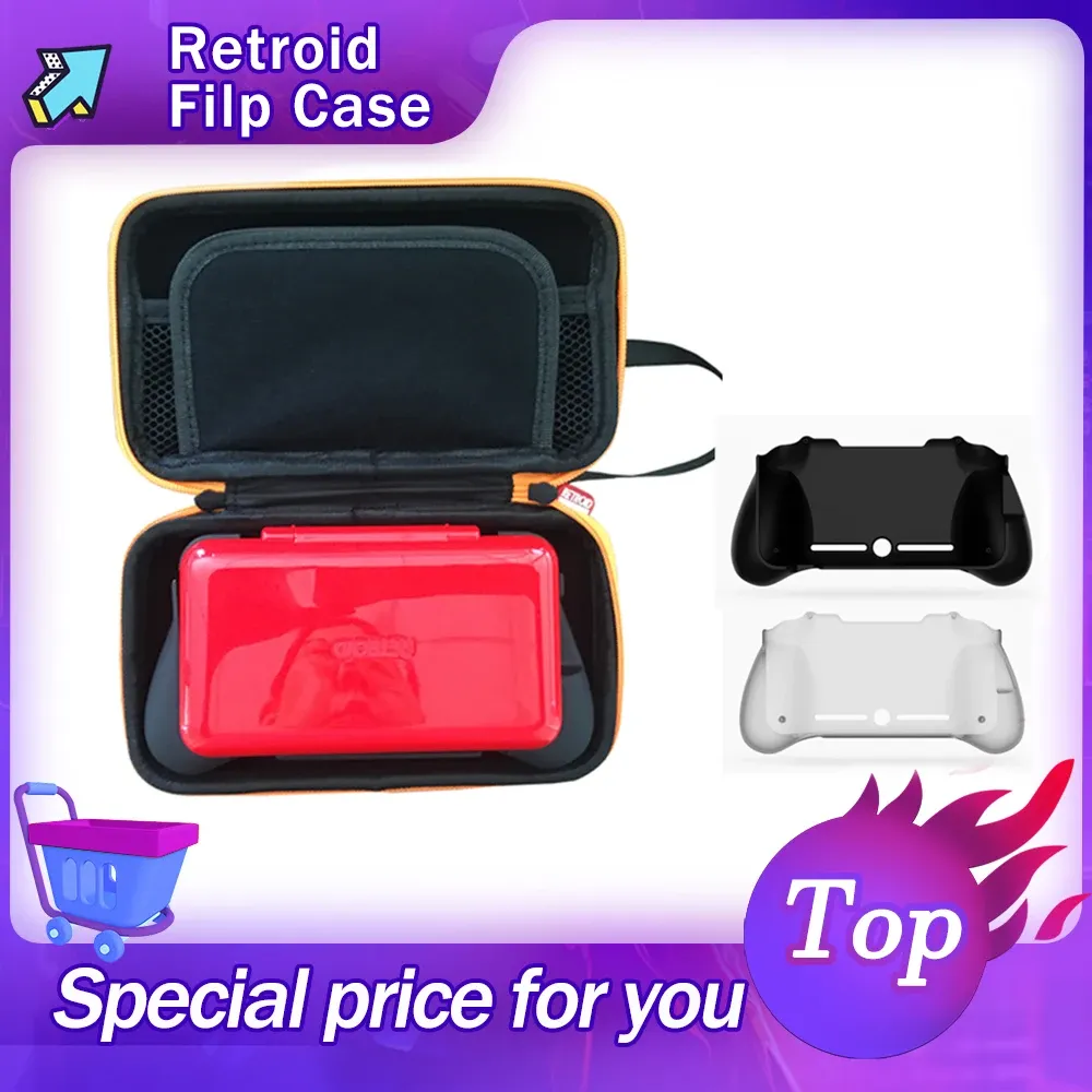 Players Bag Waterproof Carry Case And Grip For Retroid Pocket Flip Retro Handheld Game Console Holiday Kids Gift