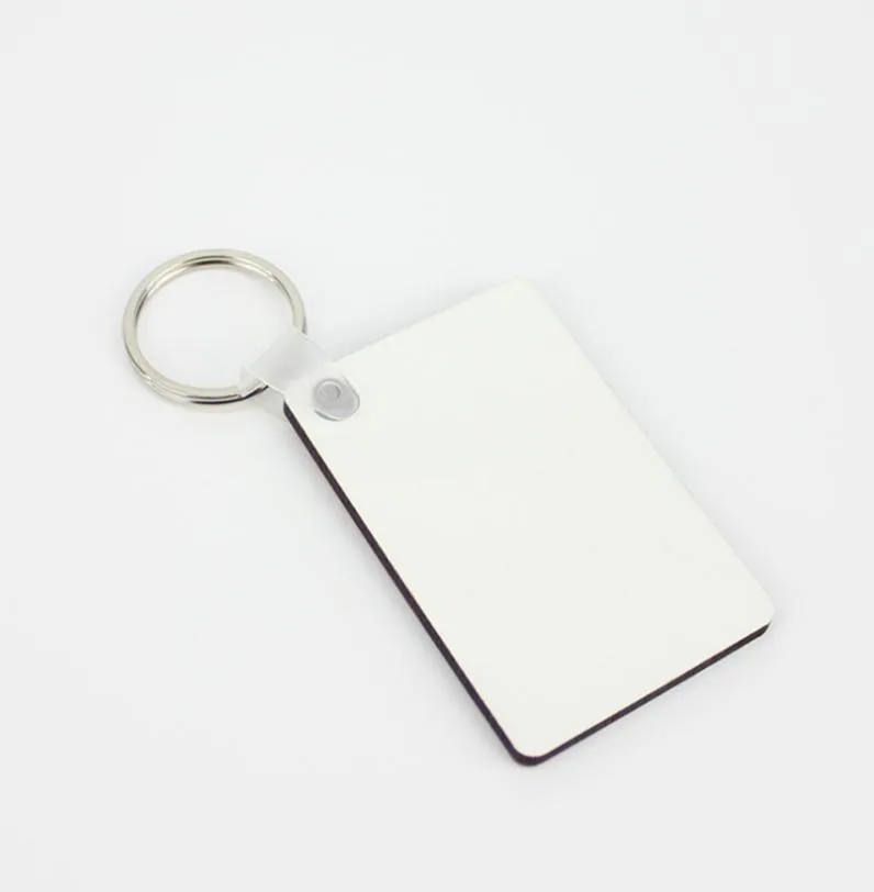 MDF Blank Key Chain Rectangle Sublimation Wooden Key Tags For Heat Press Transfer Po Logo Doublesided Thermal Printing Gift ZZ1263937