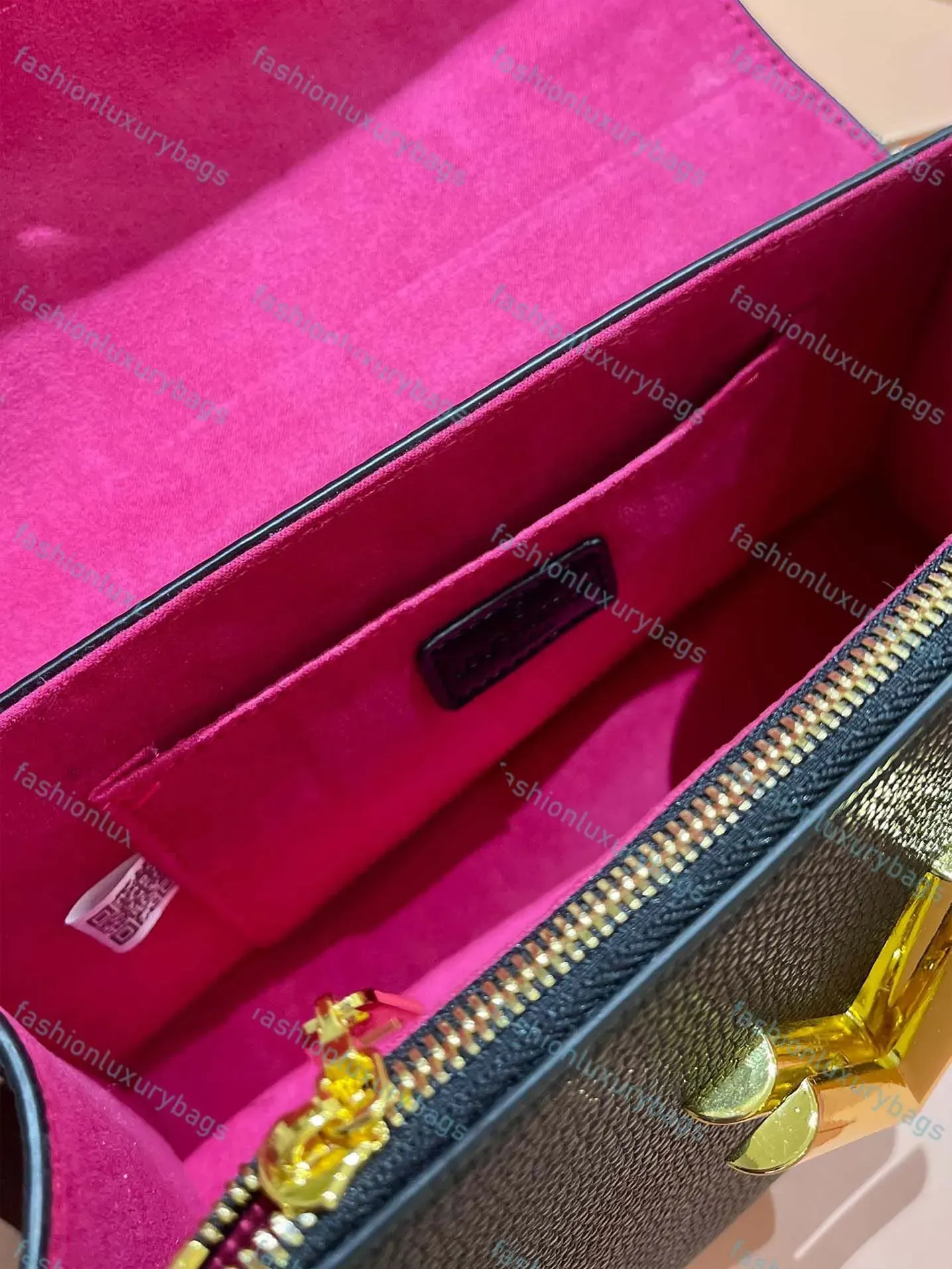 Genuine Leather Designer Handbag: Luxury V Lock Flap