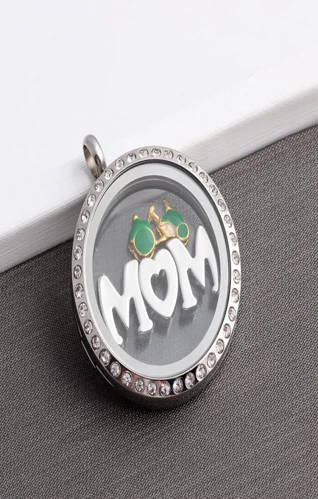 20PC Top Legierung Metall Charms Mond Form MOM Schwimmende Familie Charms Fit 30MM Magnetische Glas Medaillon7828904