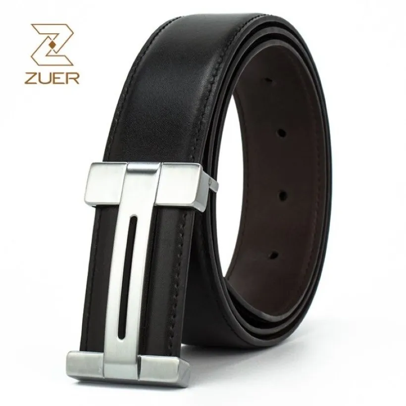 Cinturón para hombre y mujer, moda, diseño de hebilla suave, cinturones ZUER, piel de vaca auténtica, 3 colores, alta calidad, 265n