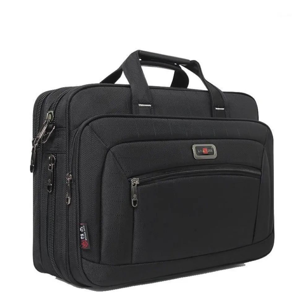 Maleta masculina de tecido oxford à prova d'água, maleta preta para notebook, grande capacidade, bolsa para documentos bag1286b