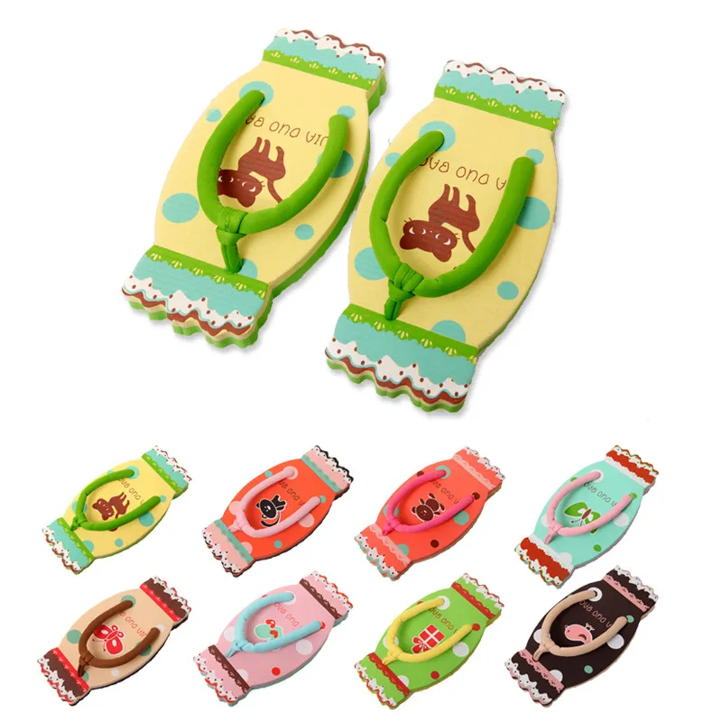 Summer Fruit Slipper Cartoon Cute Home Candy Series Flat Bottom Clamping Cartoon Slippers green pink beach shoes