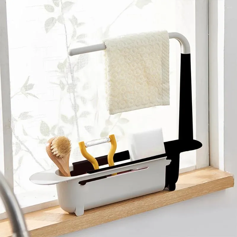 Kitchen Storage Sink Drain Racks Organizer Soap Brush Holder Basket Gadgets Accessories Tool