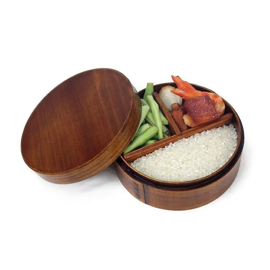 ABZC-Japanese Bento Boxes Wooden lunch box Sushi Portable Container Wooden container287K