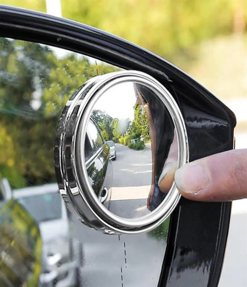 Epacket 2 stuks auto rond frame bolle dodehoekspiegel groothoek 360 graden verstelbaar helder achteruitkijkspiegel extra spiegel rijden Sa3873735