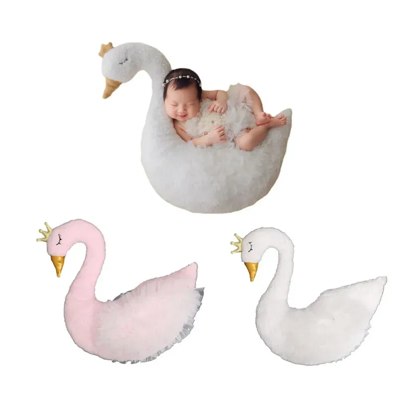 Born Baby Poshoot Props Cuscini per la posa Cuscino a forma di cigno per accessori per la fotografia infantile 240220
