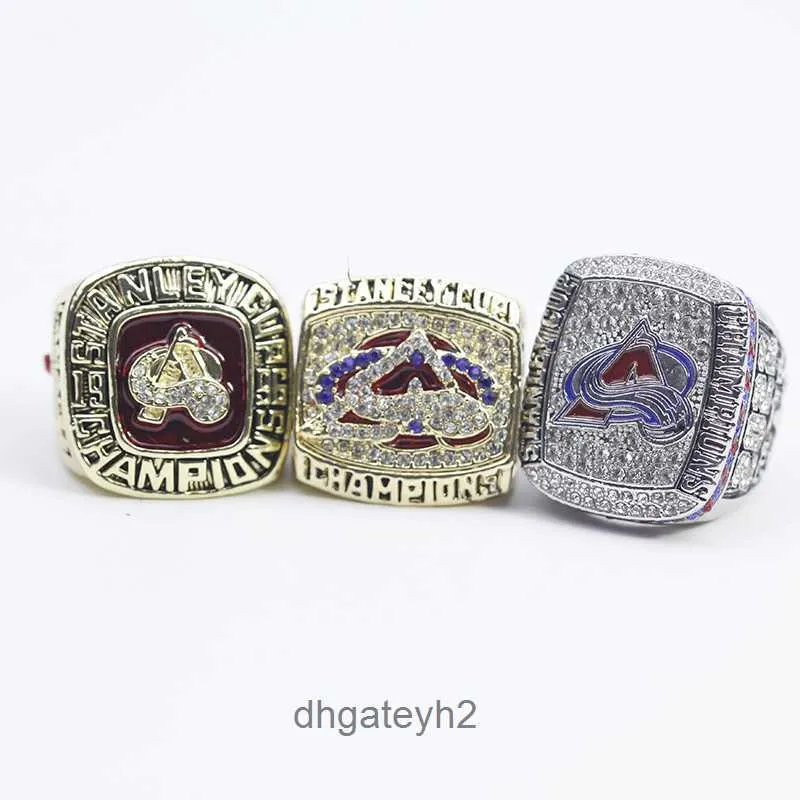 Anéis de banda J874 1996 2001 2022 Novo Colorado Avalanche Nhl Hockey Champion Ring conjunto de 3 peças Dzno