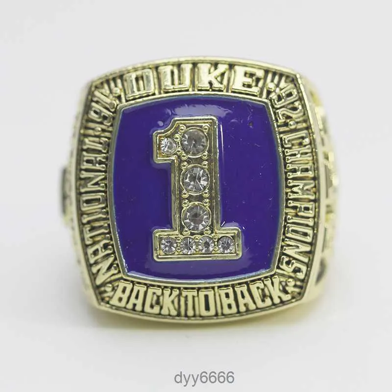 Bandringen 1992 NCAA Duke Blue Magic University Basketball Champion Ring University Ring X4Q8