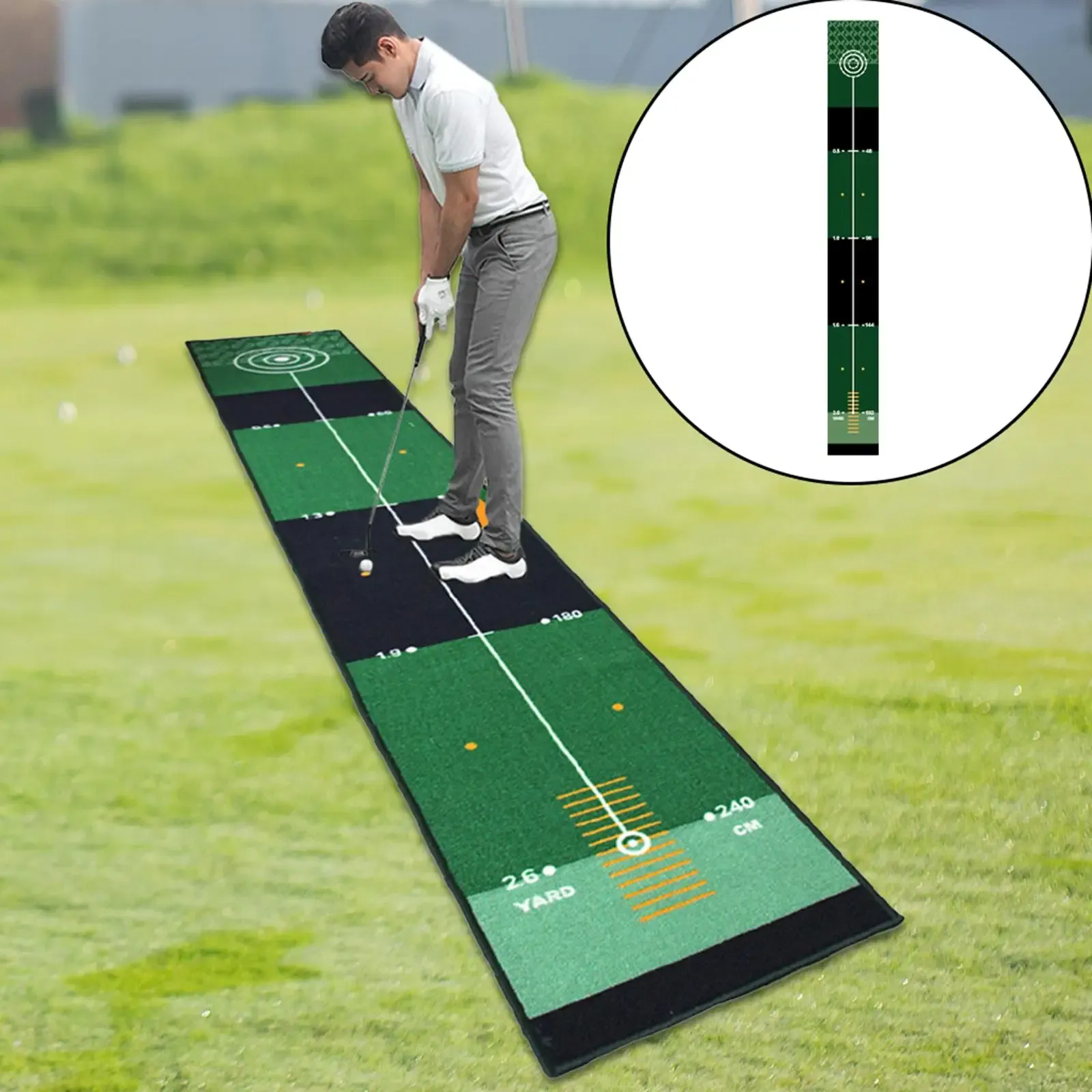 ゴルフパッティングマット、耐久性のあるゴルフヒットマット、オフィスガーデンのためのゴルフ練習マット