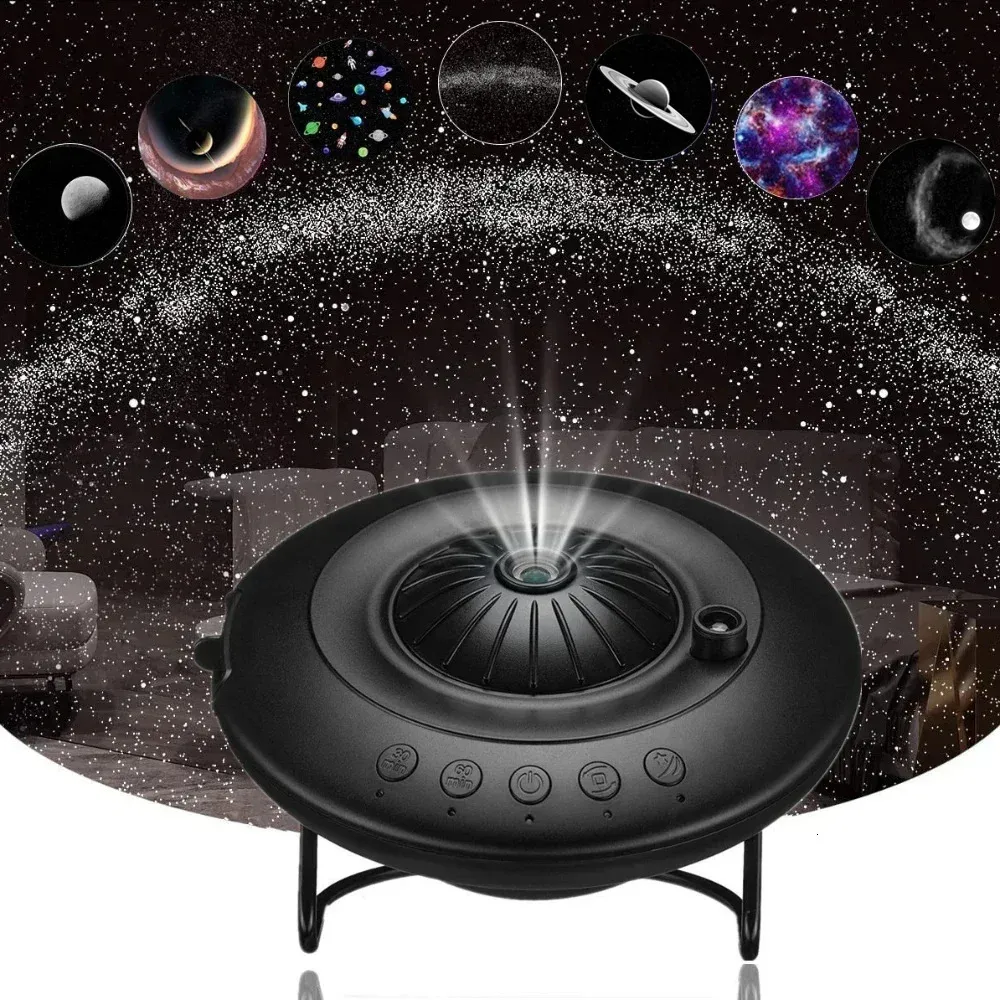 8 I 1 Planetarium Star Projector 360 ° Justerbar Galaxy Night Light Planets LED -lampa för barn present sovrum heminredning 240220