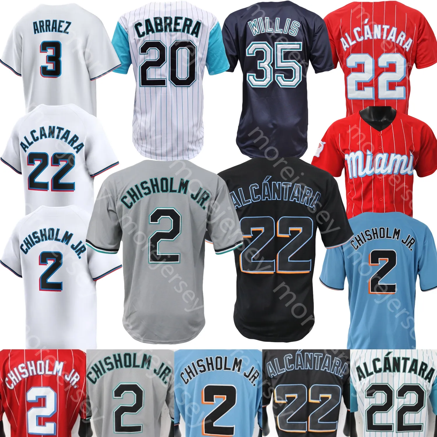 Baseball Jersey Jazz Chisholm Jr. Luis Arraez Tim Anderson Sandy Alcantara Josh Bell Nick Forte Max Meyer Miguel Cabrera Willis Mattingly Nick Gordon Sanchez Burger