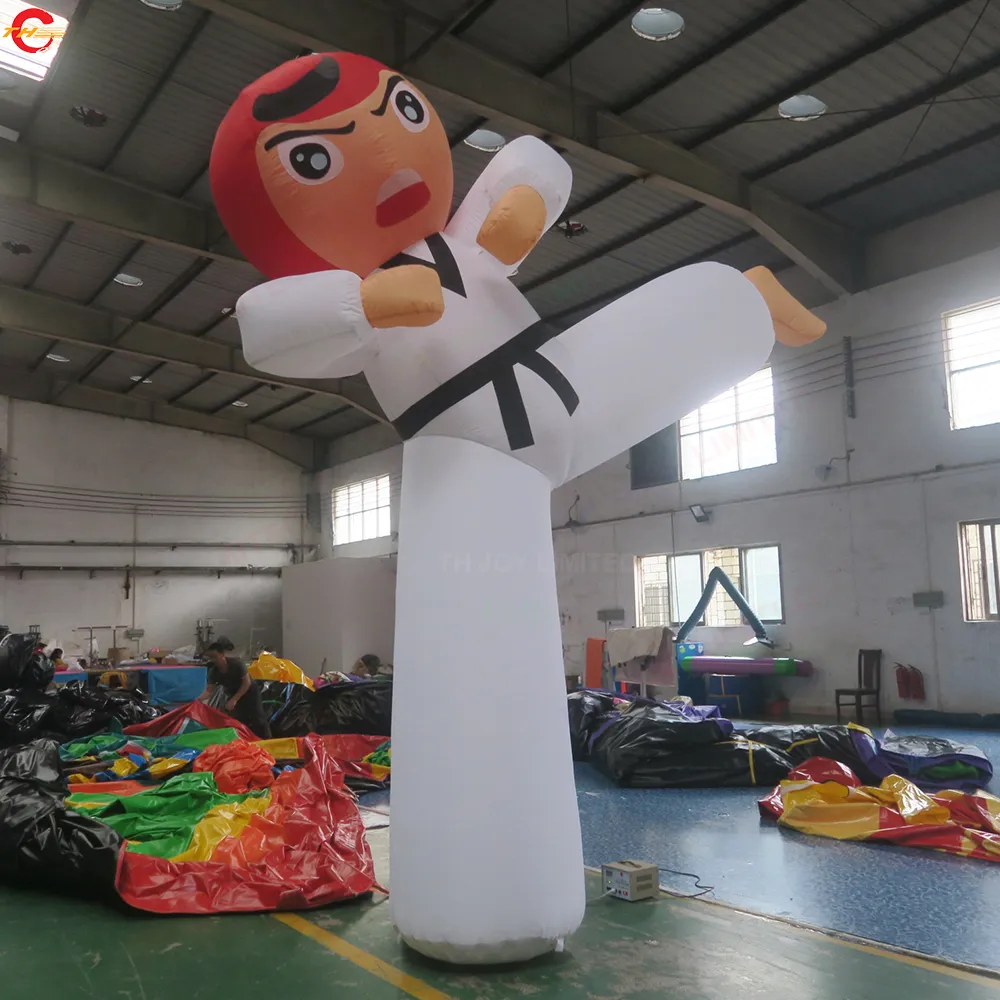 wholesale Personnalisé 3mH gonflable karaté dessin animé Taekwondo garçon karaté homme avec logo publicitaire jouets de décoration de ballon à air