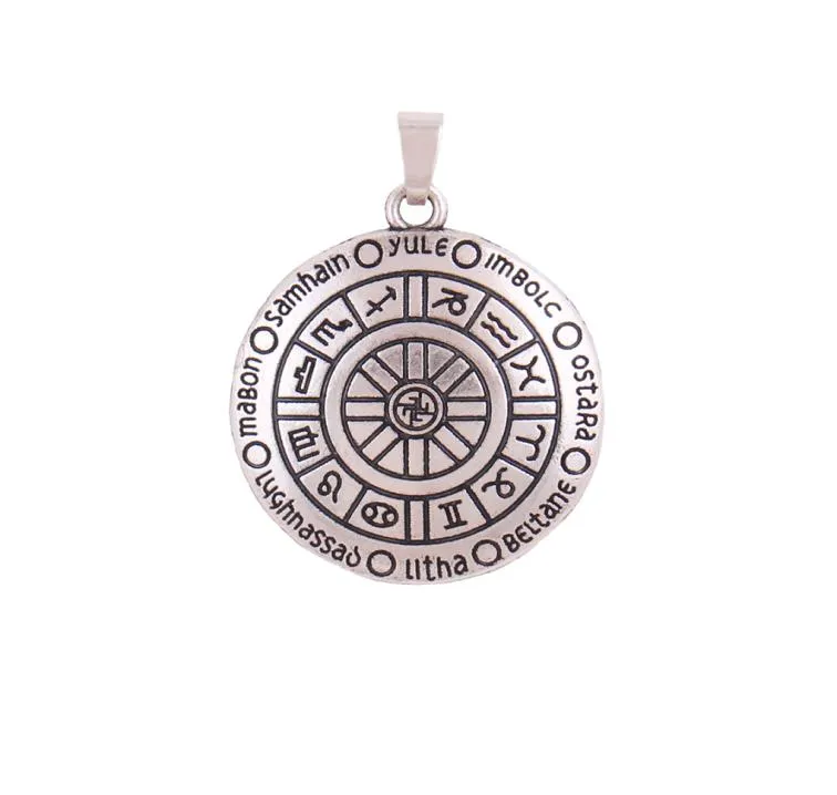 Wheel Of The Year Just Like Silver and Gold Color Wicca Pendant by Peter Stone pagan festivals9849950