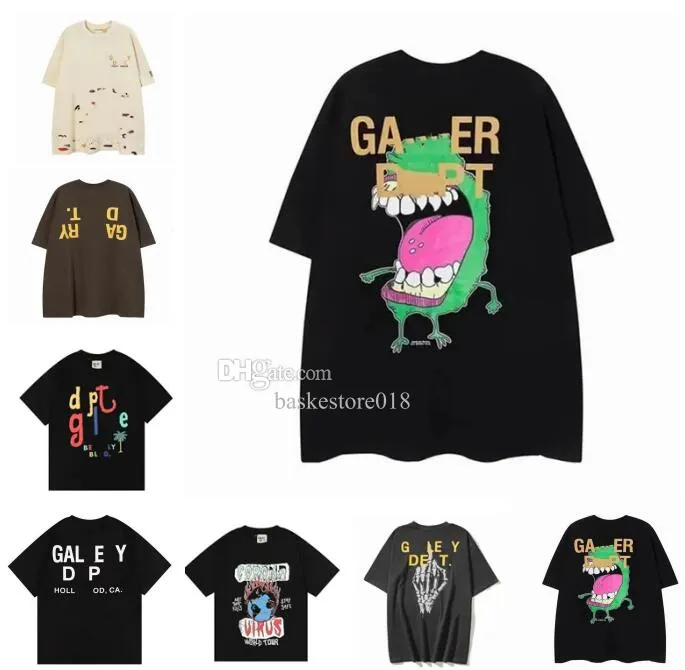 メンズTシャツギャラリーデザイナー夏のギャラリーシャツアルファベットプリントスター同じ丸い首短袖Tシャツ男性と女性特大ティー