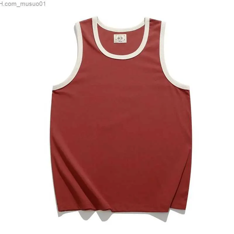 Tanktops voor heren Zomer herenvest Vintage stijl Verontruste mode Losse sportkleding Katoenen hemdjes Fitness Mouwloos Casual mannelijke T-shirts TopsL2402