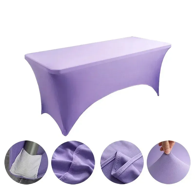 Haut de gamme el Restaurant mariage Banquet décoration solide Polyester carré nappe élastique Table couverture 240220