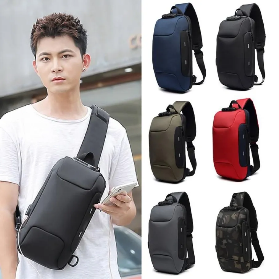 Anti Theft Sling Bag Shoulder Crossbody Waterproof Chest Bag with USB Charging Port Lightweight d88194x