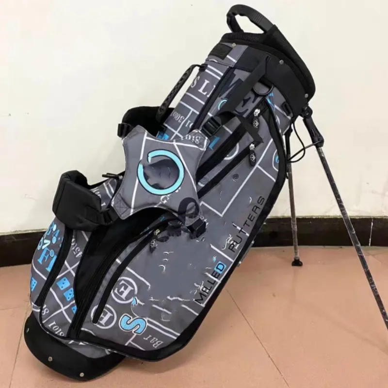 Golftassen grijze standaardtassen Blauw woord Lichtgewicht en ultralichte waterdichte golfstandaardtassen Laat een bericht achter voor meer details en foto's