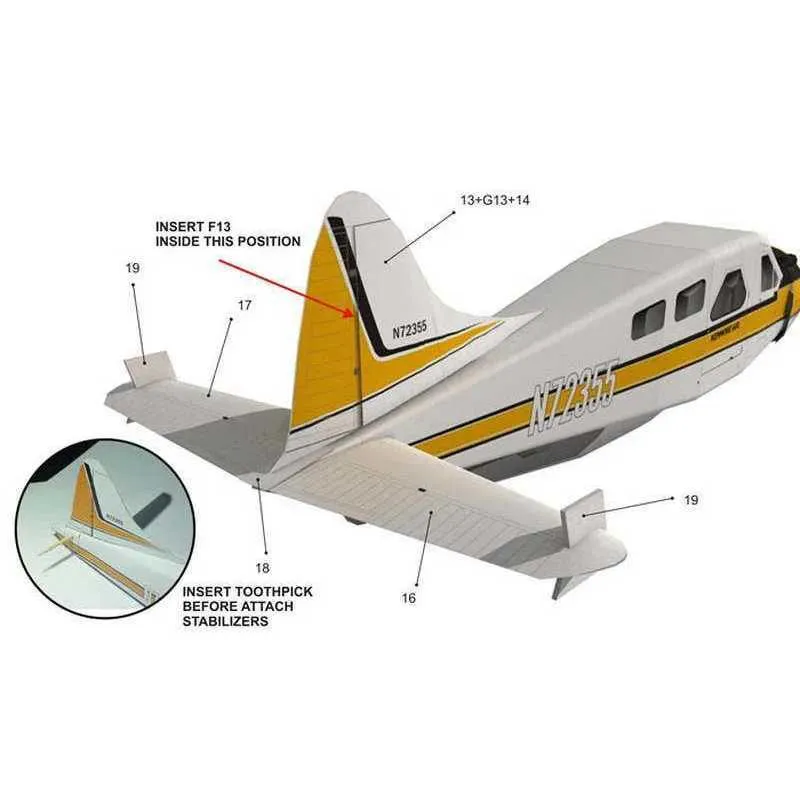 Flygplan Modle 1 32 DHC-2 Kanada DHC-2 Bäver SEAVLANE PLANER AIRCRAPPAPER MODEL Hantverkspresenter för militära fans Montera handarbete pusselspel