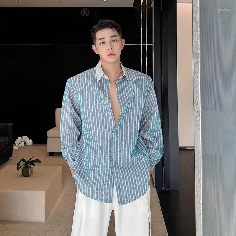 Striped Dress Shirt: Korean Style, Contrast Collar, Long Sleeve - Shop Now! from Dhgate Men's Dress Shirts - price 38.68 Striped Dress Shirt: Korean Style, Contrast Collar, Long Sleeve - Shop Now! from Dhgate Men's Dress Shirts - price 38.68