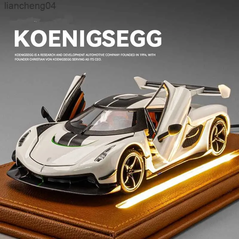 سيارات Diecast Model 1 24 Koenigseggg Jesko Attack Attack Caring Car Model Diecasts Metal Sports Car Models Sound and Light Childrens Gift